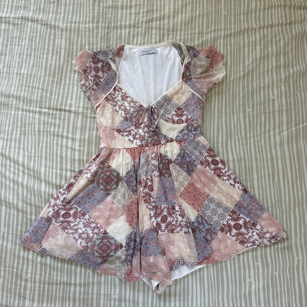 Urban Outfitters Pink Patterned Romper